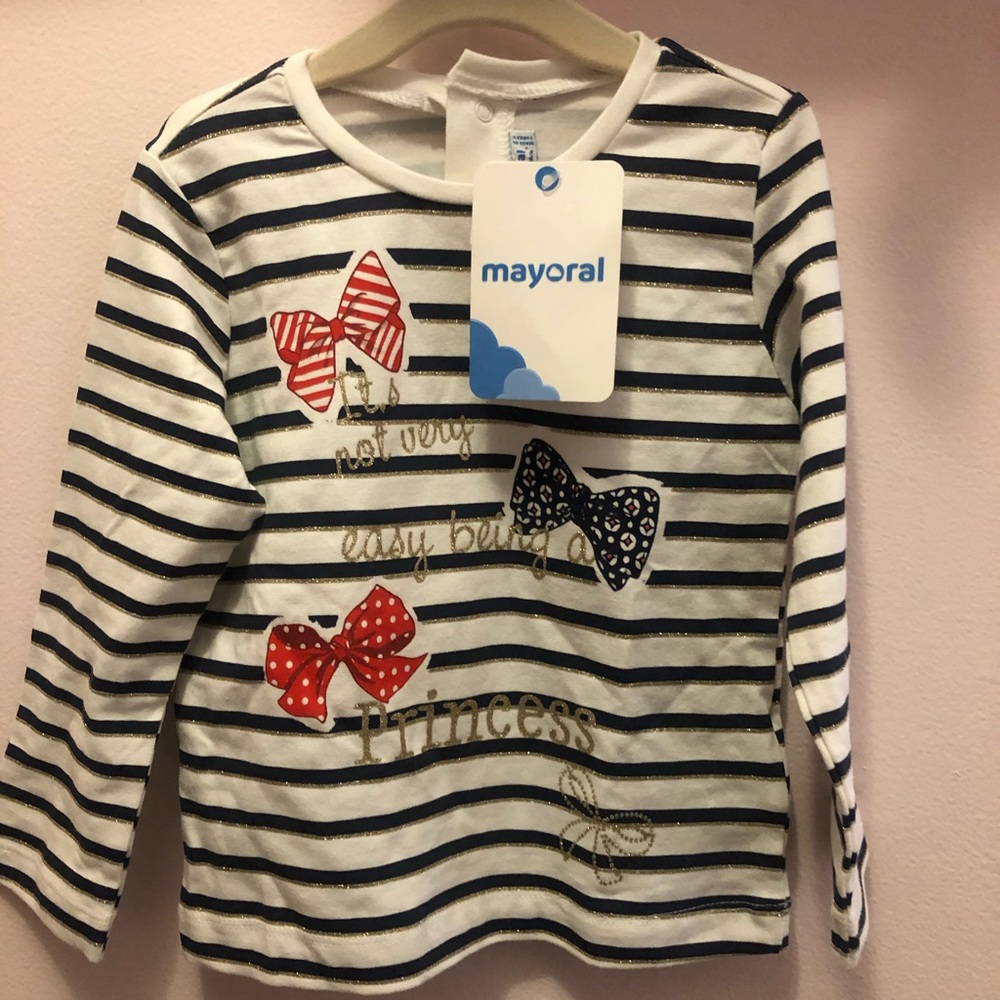 18 months outfit: long sleeve shirt and navy tutu